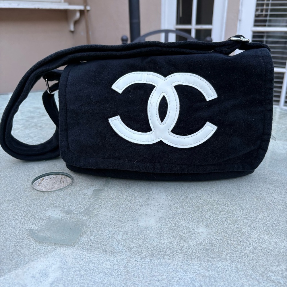 Chanel Black Shoulder Bag  CC Logo +  Cambon Zip Around Wallet AUTHENIC - Picture 12 of 13